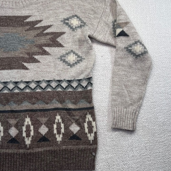 American Eagle Aztec Geometric‎ Pattern Crew Neck Knit Sweater Women L - Picture 4 of 16